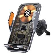 Pozostałe akcesoria do telefonów - WEKOME WP-U204 Vanguard Series - Uchwyt samochodowy automatyczny z ładowaniem bezprzewodowym 15W (Czarny) - miniaturka - grafika 1