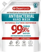Mydła - Chemia Mydło antybakteryjne CLEAN HANDS, BIO 99,9% Peony&Cotton, 1000 ml - miniaturka - grafika 1