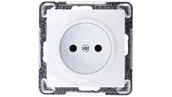 Gniazdka elektryczne - LEDart pojedyncze z uziemieniem, bez ramki - Ospel Impresja GP-1Y/m/00, kolor biały, 16A/250V - miniaturka - grafika 1