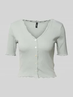 T-shirt o kroju slim fit z mieszanki bawełny model ‘LAILA’ - Koszulki i topy damskie - miniaturka - grafika 1