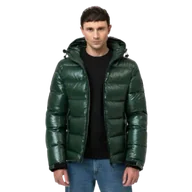 Kurtki i kamizelki sportowe męskie - Pit Bull Kurtka Zimowa Z Kapturem PEPPERWOOD Bottle Green - miniaturka - grafika 1