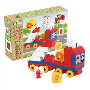 Klocki Straż Pożarna Wóż Strażacki Samochód Auto Duży Zestaw BiOBUDDi EKO - Klocki - miniaturka - grafika 1