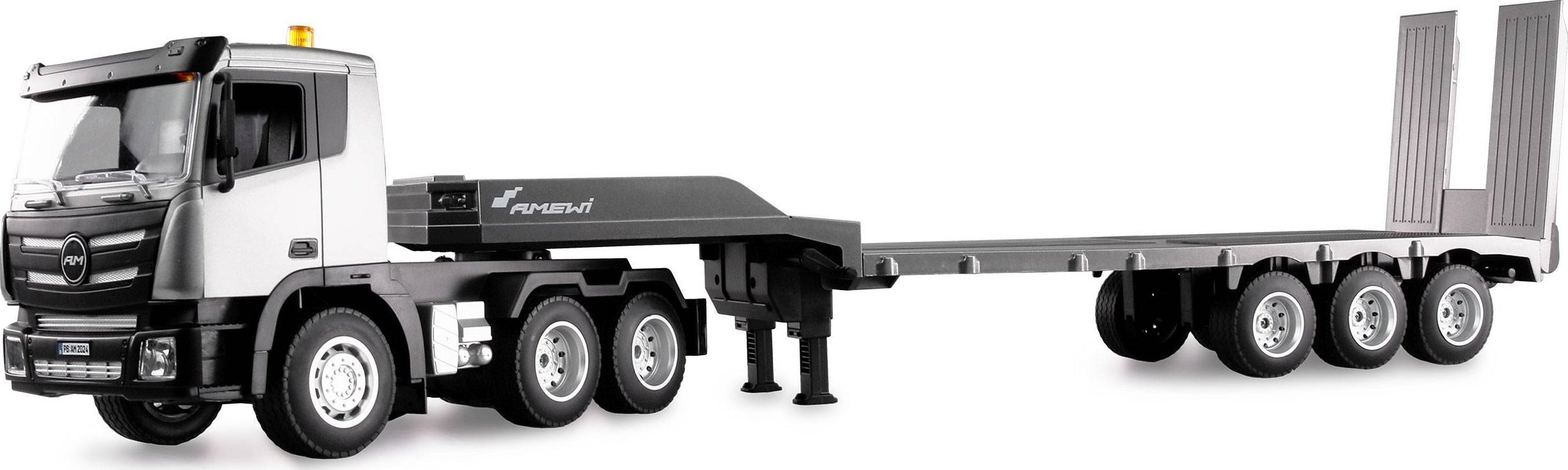 Amewi Amewi RC Baustelle G836E Zugmaschine mit Tieflader 1:24 RTR