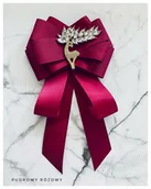 Broszki - Brosza / Krawat w kolorze burgund z Reniferem Exclusive - miniaturka - grafika 1