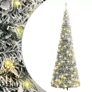 vidaXL Sztuczna choinka typu pop-up, ośnieżona, 200 LED, 210 cm - Choinki - miniaturka - grafika 1
