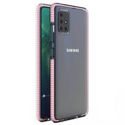 Etui i futerały do telefonów - Spring Case pokrowiec żelowe etui z kolorową ramką do Samsung Galaxy A51 jasnoróżowy - miniaturka - grafika 1