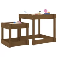Place zabaw - Stoliki piaskownice, 2 szt., miodowy brąz, lite drewno sosnowe Lumarko! - miniaturka - grafika 1