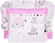 Kołdry i poduszki dla dzieci - Poduszka bawełniana jaś jasiek dziecięcy antyalergiczna 40x40cm - ZEBRA ŻYRAFA RÓŻ - miniaturka - grafika 1