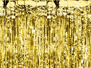 Kurtyna - zasłona na drzwi metaliczna złota - 2,5 m x 90 cm - Sylwester - miniaturka - grafika 1