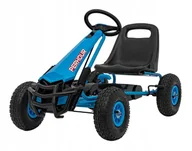 Jeździki dla dzieci - Gokart Na Pedały Gumowe Pompowane Koła Wolny Bieg Niebieski - miniaturka - grafika 1
