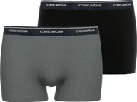 Majtki męskie - Szorty męskie CECEBA - bokserki, spodnie, basic, bawełna stretch, jednokolorowe czarny/szary 5XL - miniaturka - grafika 1