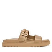 Klapki i japonki damskie - Klapki Tommy Hilfiger Double Strap FW0FW09114 Beżowy - miniaturka - grafika 1