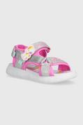 Buty dla dziewczynek - Skechers sandały dziecięce RAINBOW SHINES UNICORN SPARKLES kolor różowy - miniaturka - grafika 1