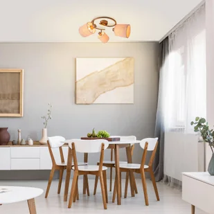 Näve Lampa sufitowa Maron 3-pkt., tkanina, beżowa - Lampy sufitowe - miniaturka - grafika 1