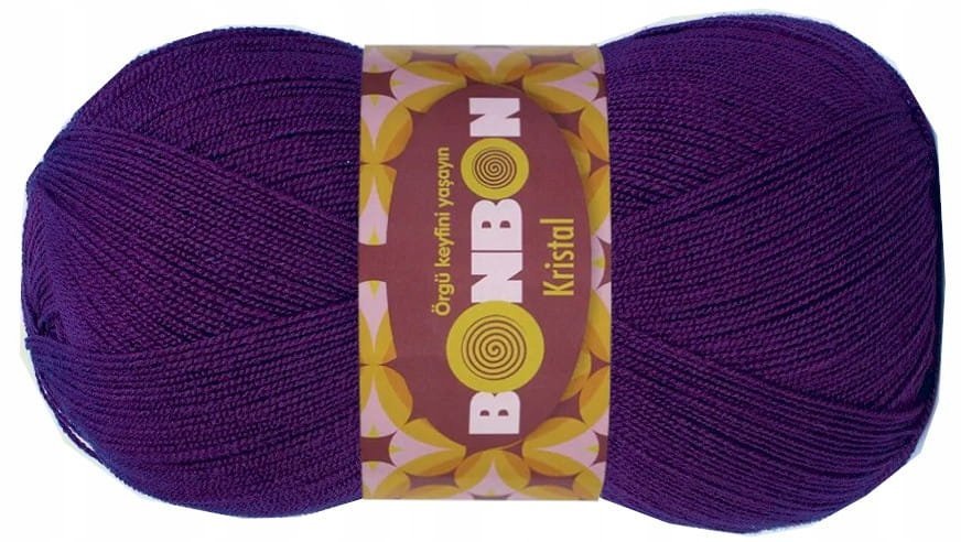 Włóczka BonBon Kristal 100gr kol. 98290 / fioletowy