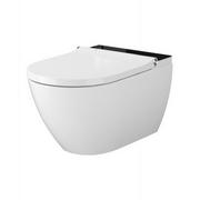 Kompakty WC - Meissen Keramik Genera Ultimate Oval toaleta myjąca wisząca biała/czarna S701-514 - miniaturka - grafika 1