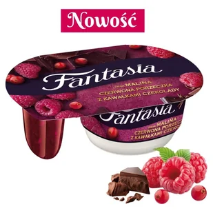Fantasia Jogurt kremowy smak malina czerwona porzeczka z kawałkami czekolady 116 g - Kefiry, jogurty, maślanki - miniaturka - grafika 1