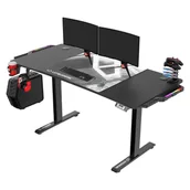 Biurka gamingowe - Biurko gamingowe LEVEL V2 LED białe - miniaturka - grafika 1