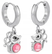 Biżuteria dla dzieci - SREBRNE KOLCZYKI WISZĄCE DLA DZIEWCZYNKI STAL SZLACHETNA CHIRURGICZNA 316L - miniaturka - grafika 1