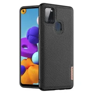 Etui i futerały do telefonów - Dux Ducis Fino etui pokrowiec pokryty nylonowym materiałem Samsung Galaxy A21S czarny - miniaturka - grafika 1