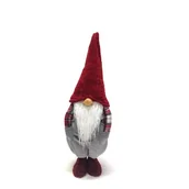 Ozdoby bożonarodzeniowe - Skrzat tekstylny stojący 62 cm spodnie szare czerwono-szary - miniaturka - grafika 1
