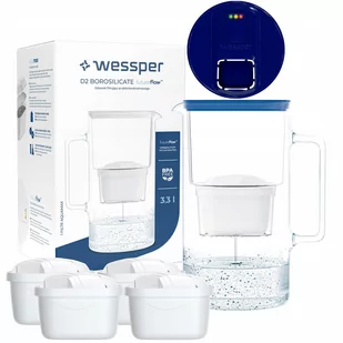 Dzbanek filtrujący Wessper Aquamax 3,3l - Licznik LED + 5x Filtr do wody - Dzbanki filtrujące - miniaturka - grafika 1