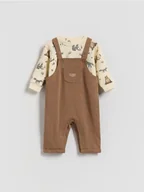 Komplety dla niemowląt - Reserved - Bawełniany komplet - brązowy - miniaturka - grafika 1