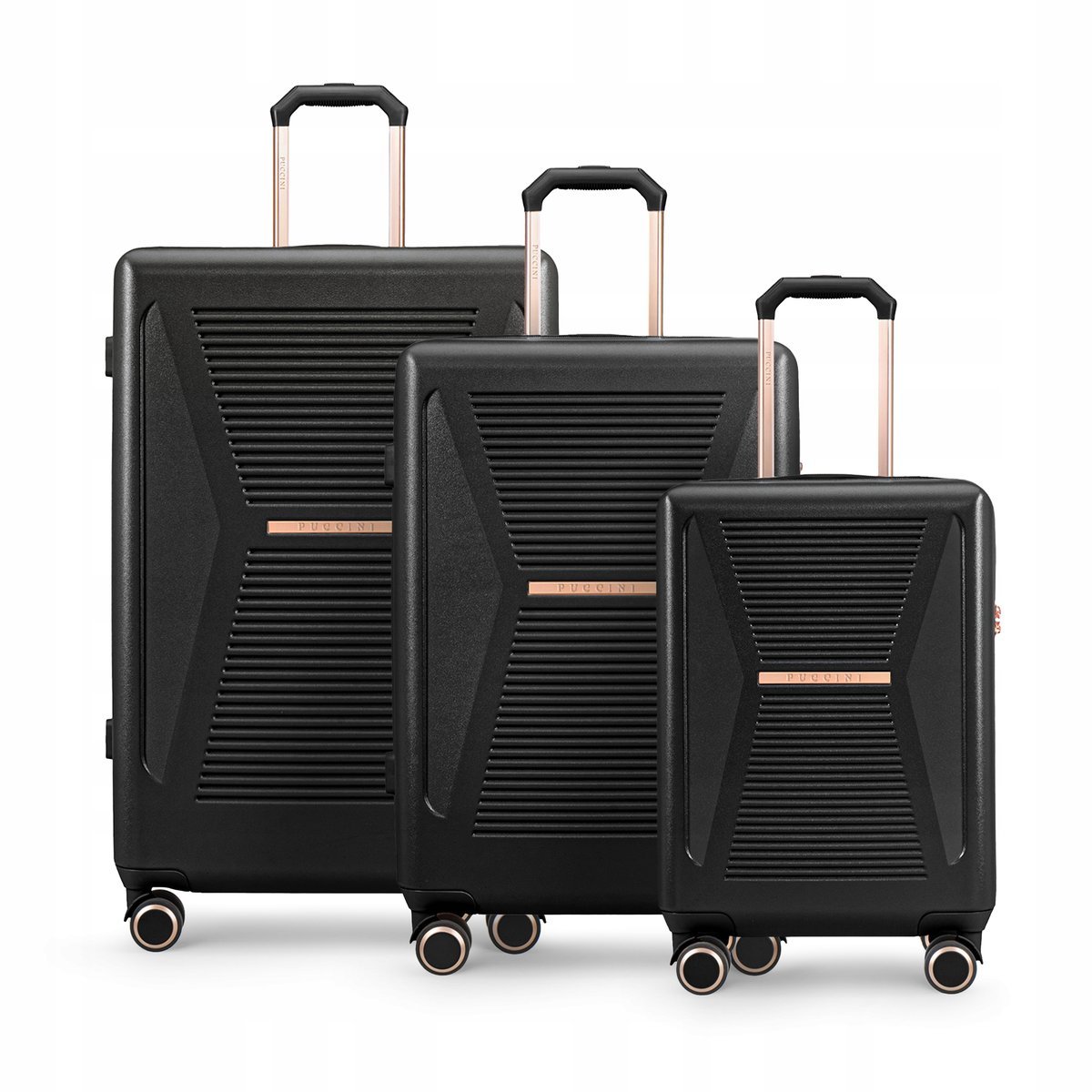 PUCCINI Zestaw WALIZEK Podróżnych Poliwęglan PC Komplet Twarde 3w1 PC031-1