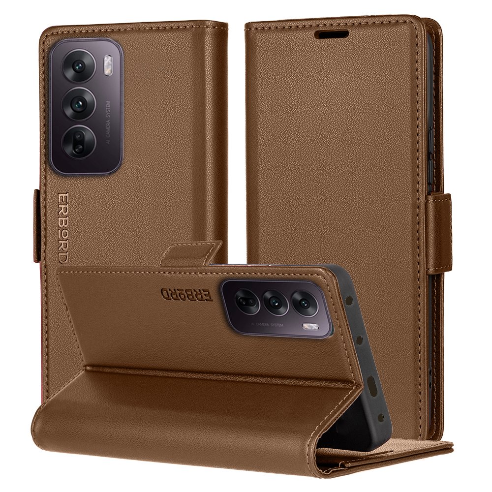 Etui z klapką do Oppo Reno 12 Pro, Erbord case obudowa portfel skóra eko