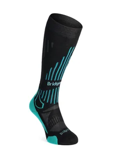 Skarpety narciarskie damskie Bridgedale Ski Lt Merino E Pattern - black/blue - Skarpety termoaktywne - miniaturka - grafika 1