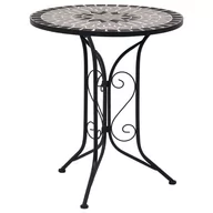 Stoły ogrodowe - vidaXL Mozaikowy stolik bistro, szary, 61 cm, ceramiczny - miniaturka - grafika 1