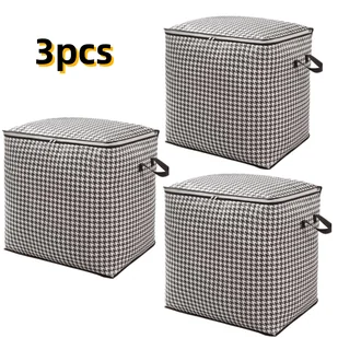 TEMU 3 sztuki nowoczesnego dużego pojemnika do przechowywania Hastut 180L, wielofunkcyjny gruby materiałowy pojemnik organizacyjny, pyłoszczelny i - Inne - miniaturka - grafika 1