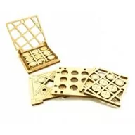 Gry planszowe - Ateneum Drewniana gra podróżna 3D Kółko i krzyżyk 2 - miniaturka - grafika 1