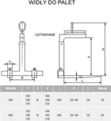 Wyposażenie gospodarstwa rolnego - BERWILIA Widły do palet z uchwytem ustawnym (udźwig: 2000 lub 3500 kg, długość wideł: 1000 mm) 29082380 - miniaturka - grafika 1