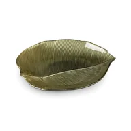 Miski i półmiski - SZKLANA OZDOBNA MISA MISKA LIŚĆ 28X23X3 CM ZIELONA - miniaturka - grafika 1