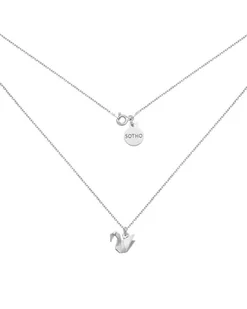 Srebrny naszyjnik z łabędziem origami - Naszyjniki - miniaturka - grafika 1