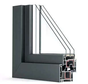 Okno plastikowe PCV Gealan Linear Okna balkonowe rozwierne + rozwierno-uchylne z poprzeczką (ruchomy słupek) 1200x2000 - Okna - miniaturka - grafika 1