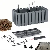 Donice - Skrzynka na balustradę DDEF400W Doniczka balkonowa + Keramzyt 1l - miniaturka - grafika 1