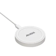 Ładowarki do telefonów - Bezprzewodowa ładowarka QI 10W Szybkie ładowanie Kompaktowa konstrukcja Akashi White - miniaturka - grafika 1