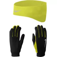 Ozdoby do włosów - Nike Thermal Men's Running opaska na czoło i rękawiczki do biegania dla mężczyzn w kolorze czarny/wolt, rozmiar: L, N.RC.26.023.LG - miniaturka - grafika 1