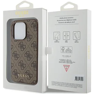 Guess GUHCP15LG4GFBR iPhone 15 Pro 6.1" brązowy/brown hard case 4G Metal Gold Logo - Etui i futerały do telefonów - miniaturka - grafika 8