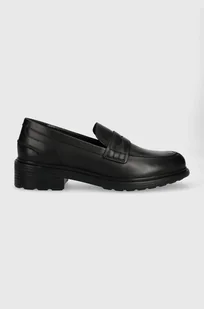 Geox mokasyny skórzane D WALK PLEASURE damskie kolor czarny na płaskim obcasie D36TGF 00043 C9999 - Mokasyny damskie - miniaturka - grafika 1