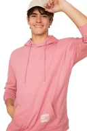 Bluzy męskie - TRENDYOL MAN BLUZA MĘSKA Z KAPTUREM RÓŻOWA Z NADRUKIEM NA KIESZENI M 5DA - miniaturka - grafika 1