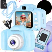 Aparaty Cyfrowe - APARAT CYFROWY DLA DZIECI Dziecka Fotograficzny NIEBIESKI gry + KARTA 32GB - miniaturka - grafika 1