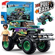 Klocki - Klocki AUTO TERENOWE MONSTER JEEP OFF ROAD z napędem PULL BACK, FIGURKA - miniaturka - grafika 1