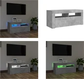 Szafki RTV - vidaXL Szafka pod TV z oświetleniem LED betonowa szara 90x35x40 cm - Szafka pod TV - Szafki pod TV - Szafka pod TV z oświetleniem LED - Meble pod TV - miniaturka - grafika 1