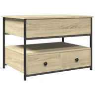 Ławy i stoliki kawowe - vidaXL Stolik kawowy dąb sonoma 70x50x50 cm materiał drewnopochodny i metal - miniaturka - grafika 1