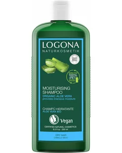 Logona Naturkosmetik nawilżający szampon z bio aloe vera, do włosów zniszczonych, chroni przed przesuszeniem, z bio ekstraktami, 250 ml 184 - Szampony do włosów - miniaturka - grafika 1