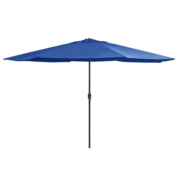 Parasol ogrodowy z mechanizmem korbkowym, lazurowy, 390 x 247 cm, metal/pol