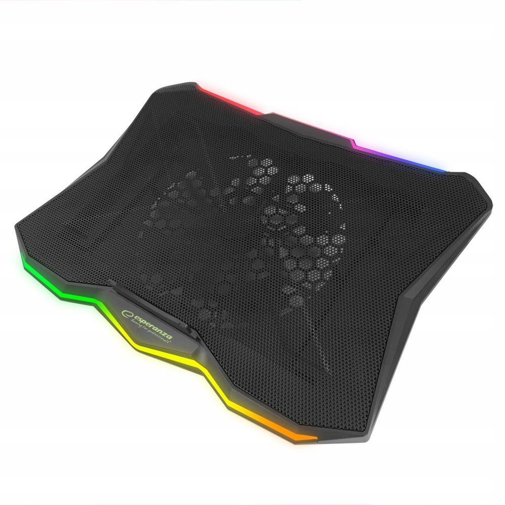PODSTAWKA CHŁODZĄCA POD LAPTOPA 12-17 REGULOWANA PODKŁADKA LED RGB Z USB